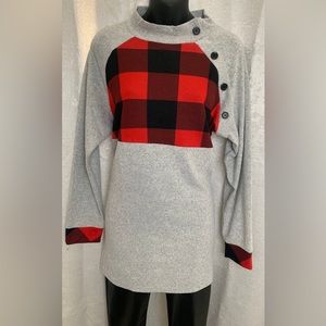 Buffalo for My Closet Plaid Long Sleeve Top with Buttons